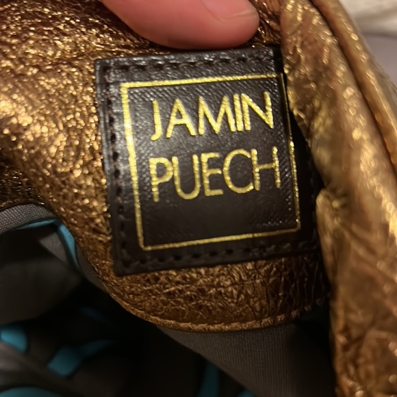 Jamin Puech Gold Magnetic Foldover Leather Clutch - Picture 6 of 8